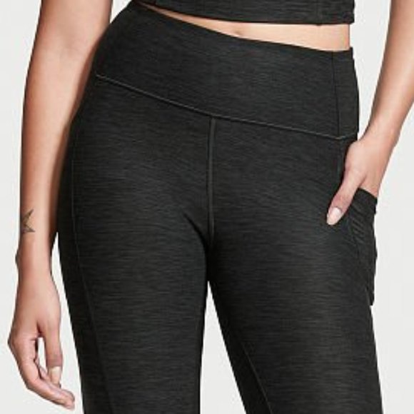 VS 2 Essential Capri Leggings Tornado Heather Gray Workout Cute 20” Inseam NWT - Picture 4 of 10